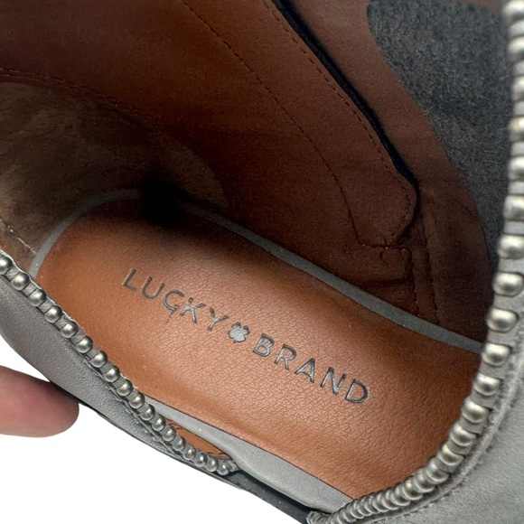 Lucky Brand Prucella Leather D’Orsay Ankle Boots Booties Gray Womens Size 8 - Picture 9 of 11